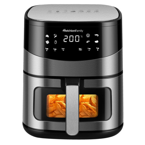Friggitrice ad aria Arianna - doppia resistenza - 39 x 33,5 x 39,5 cm - 6,5 L - nero - Melchioni family Friggitrice ad aria Arianna - doppia resistenza - 39 x 33,5 x 39,5 cm - 6,5 L - nero - Melchioni family
