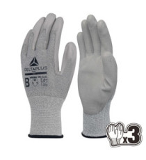 Guanti antitaglio Venicut B08 - maglia econocut - palmo in poliuretano - taglia 09 - grigio - Deltaplus - pack 3 paia