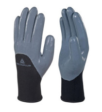 Guanti per protezione meccanica VE715GR - maglia di poliestere - palmo nitrile - taglia 09 - grigio - Deltaplus