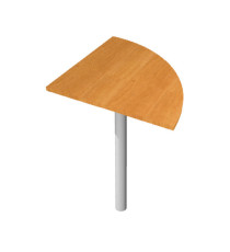 Raccordo angolare 90° per scrivanie Easy - 80 x 80 cm - noce chiaro/grigio cromato