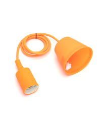Portalampada in plastica attacco E27 arancione con cavo 1mt - MAX 60W - Voltaggio: 250V porta lampada da interno