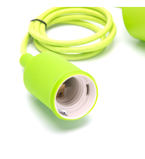 Portalampada in plastica attacco E27 verde con cavo 1mt - MAX 60W - Voltaggio: 250V porta lampada da interno