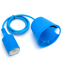 Portalampada in plastica attacco E27 azzurro con cavo 1mt - MAX 60W - Voltaggio: 250V porta lampada da interno