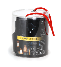 Portalampada in plastica attacco E27 nero con cavo 1mt - MAX 60W - Voltaggio: 250V porta lampada da interno