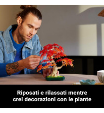 Lego Botanicals - Bonsai di acero rosso giapponese - Lego 10348 The Botanical Collection Foglie Rosse e Arancio 474pz Anni 18+