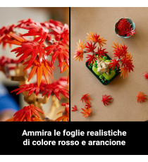 Lego Botanicals - Bonsai di acero rosso giapponese - Lego 10348 The Botanical Collection Foglie Rosse e Arancio 474pz Anni 18+