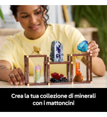 Lego Ideas - Collezione di minerali - Lego 21362  pirite dorata, l’ametista viola, la fluorite blu, la tormalina 880pz Anni 18+