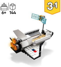 Lego Creator 3in1 - Space Shuttle - Lego 31134 Shuttle o un'astronave o in un astronauta snodabile 144pz Anni 6+
