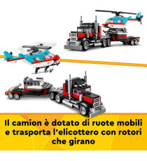 Lego Creator 3in1 - Autocarro con elicottero - Lego 31146 un camion trasportatore o un elicottero o aereo 270pz Anni 7+