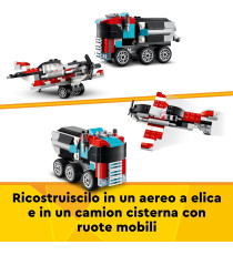 Lego Creator 3in1 - Autocarro con elicottero - Lego 31146 un camion trasportatore o un elicottero o aereo 270pz Anni 7+