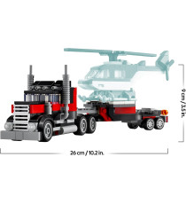 Lego Creator 3in1 - Autocarro con elicottero - Lego 31146 un camion trasportatore o un elicottero o aereo 270pz Anni 7+