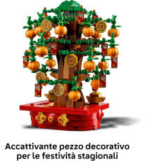 Lego The Botanical Collection - L’albero dei soldi - Lego 40648 Capodanno lunare  con mandarini,buste,monete 336pz Anni 9+