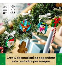Lego Natale - Selezione di decorazioni natalizie - Lego 40744 Babbo Natale, Pupazzo di Neve,Renna,Pacco 153pz Anni 6+