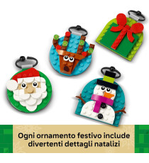 Lego Natale - Selezione di decorazioni natalizie - Lego 40744 Babbo Natale, Pupazzo di Neve,Renna,Pacco 153pz Anni 6+