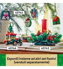Lego Natale - Selezione di decorazioni natalizie - Lego 40744 Babbo Natale, Pupazzo di Neve,Renna,Pacco 153pz Anni 6+