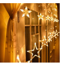 Catena luminosa a tenda design a stella, 120 led 2700K luce calda 4.7 metri da interno Alimentazione: spina UE (230 V)