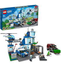 Lego City - Stazione di Polizia - Lefo 60316 con Elicottero, Macchina e Camion della Spazzatura Anni 6+ 668pz