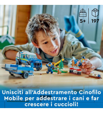 Lego City - Addestramento cinofilo mobile - Lego 60369 con Percorso a Ostacoli, SUV Polizia,Rimorchio, 2 Animali Anni 5+ 197pz