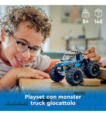 Lego City - Monster Truck blu - Lego 60402 Fuoristrada Off-Road con Pilota Anni 5+ 148pz