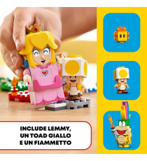 Lego Super Mario - Starter Pack Avventure di Peach - Lego 71403 con Principessa Interattiva,Toad Giallo,Lemmy Anni 6+ 354pz