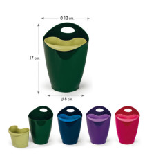 Bicchiere portapenne 2 in 1 - 8 x 17 cm - mix 4 colori - Lebez