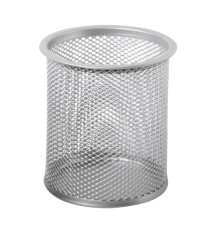 Bicchieri portapenne - rete metallica - 8,5 x 10 cm - argento - Lebez
