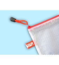 Busta a rete con cerniera blu- PVC - 27 x 36 cm - trasparente - Starline