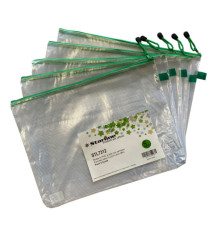 Busta a rete con cerniera verde - PVC - 31,2 x 41,2 cm - trasparente - Starline