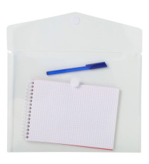 Busta a tasca con chiusura in velcro - PPL - 24 x 32 cm - trasparente - Exacompta