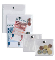 Busta con bottone Press 2E - PVC - 9,5 x 12 cm - trasparente - Sei Rota