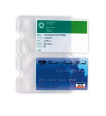Busta porta card - 5,8 x 8,7 cm - 2 tasche - trasparente - Sei Rota