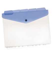 Buste a foratura universale con bottone e separatori - A4 - trasparente - Beautone - conf. 5 pezzi