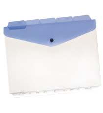 Buste a foratura universale con bottone e separatori - A4 - trasparente - Beautone - conf. 5 pezzi