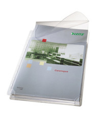 Buste forate alta capacità con lembo - 22 x 30 cm - PVC- trasparente - Leitz - conf. 5 pezzi