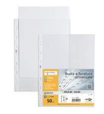 Buste forate Atla - leggera - buccia - 22 x 30 cm - trasparente - Sei Rota - conf. 50 pezzi
