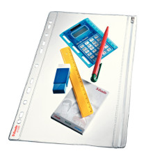 Buste forate con zip - PVC - 19 x 30 cm - Esselte - conf. 5 pezzi