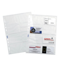 Buste forate Portabiglietti - 8 Tasche - 22,2 x 31,2 cm - trasparente - Favorit - conf. 10 pezzi