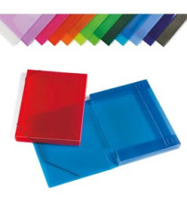 Cartella con elastici - PPL - dorso 3 cm - 35,5 x 26,5 cm - colori assortiti - Lebez