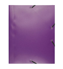 Cartellina 3 lembi - con elastici - PPL - 24 x 32 cm - viola - Exacompta