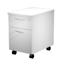 Cassettiera Agorà - 1 cassetto + 1 classificatore - con ruote - 44 x 60 x 60 cm - bianco