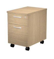 Cassettiera Agorà - 1 cassetto + 1 classificatore - con ruote - 44 x 60 x 60 cm - rovere