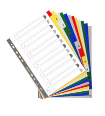 Divisori Numerici - 1-12 - PP opaco - A4 - colori assortiti - Exacompta
