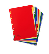 Divisori Numerici - 1-12 - PP opaco - A4 - colori assortiti - Exacompta