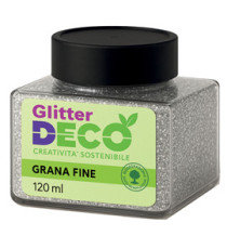Glitter Bio grana fine - 120ml - argento - Deco