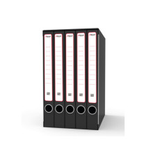 Gruppo registratori Quintetto - 23 x 32 cm - con 5 cartelle ad anelli - dorso 23 cm - grigio - Rexel