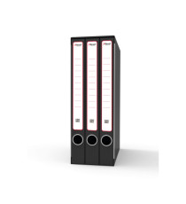 Gruppo registratori Terzetto - 23 x 32 cm - con 3 cartelle ad anelli - dorso 15 cm - grigio - Rexel