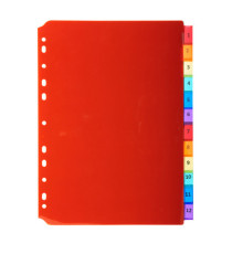 Intercalari neutri - PP - A4 - trasparente - 12 posizioni - Exacompta