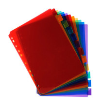 Intercalari neutri - PP - A4 - trasparente - 12 posizioni - Exacompta