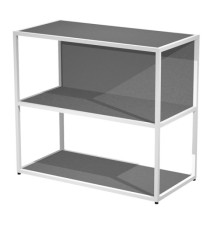 Libreria bassa a giorno Essence - 90 x 44 x 80 cm - Antracite/bianco
