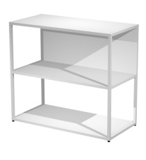 Libreria bassa a giorno Essence - 90 x 44 x 80 cm - Bianco/bianco